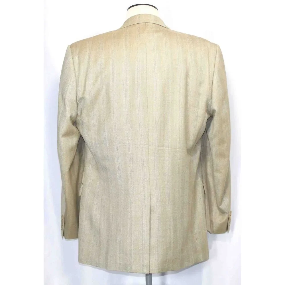Ralph Lauren‎ Wool Silk Beige Gold Blazer Sport Jacket Coat Mens Size 44 Long